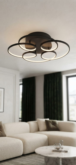 Plafoniera Led Arletta PL4 B, 30W 3000K, negru/alb, KL151171 [2]