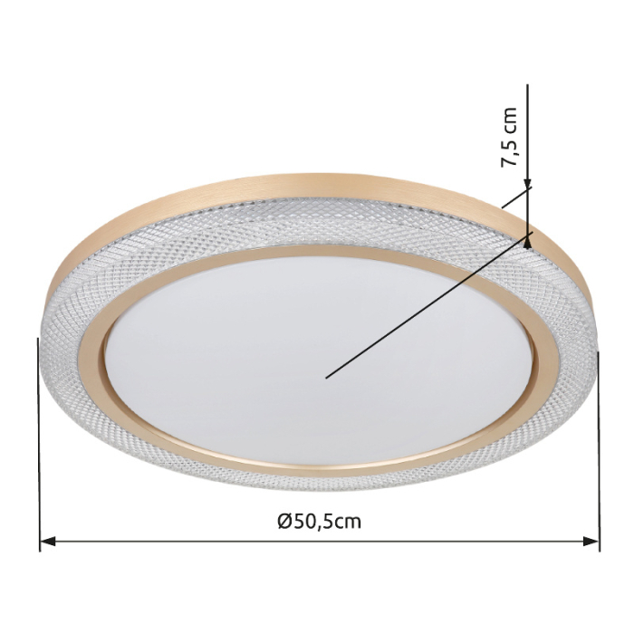 Plafoniera LED Bolly, metal alb/cristale , 20W+RGB 5W , CCT 2700-6500k [9]