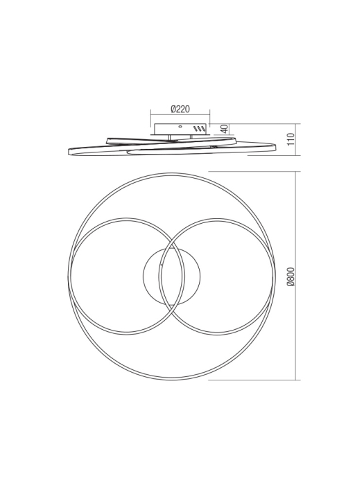 Plafoniera LED Centrix, alb, 92W 3000K [2]