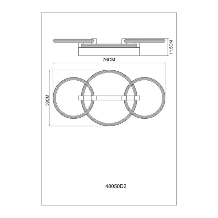 Plafoniera LED Fletcher, metal imitație lemn, metal auriu, plastic transparent, alb, 40W 3000K [4]
