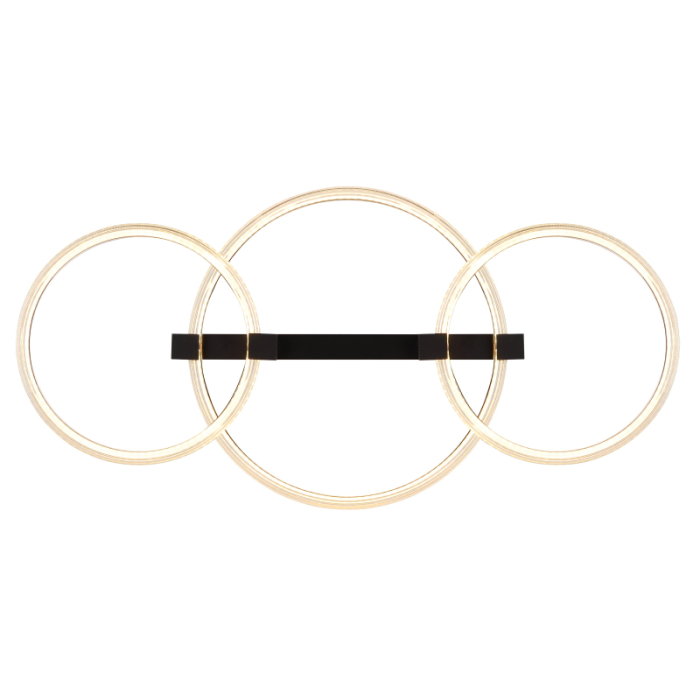 Plafoniera LED Fletcher, metal negru mat, plastic transparent, alb, 40W 3000K [3]
