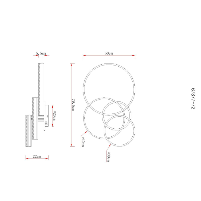 Plafoniera  LED Francine, metal argintiu, acril transparent, 72W CCT2700-6000K [6]