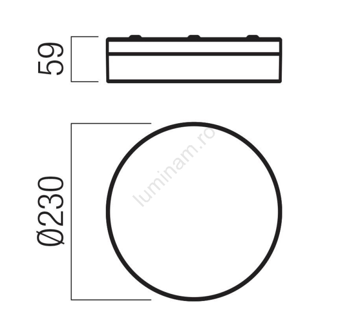 Plafoniera LED Frisbi, negru mat, 12W CCT 3000K/4000K, 01-3735 [2]
