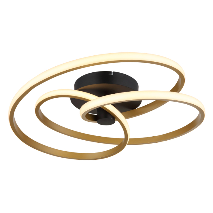 Plafoniera LED Glyxar, negru/auriu, 40W, max 2500lm, 3000K [1]