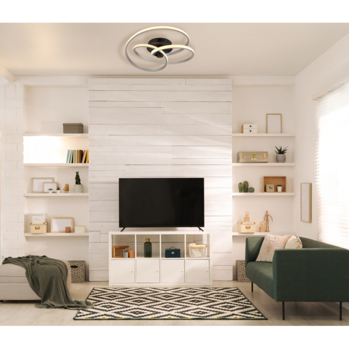 Plafoniera LED Glyxar, negru/nichel mat, 40W, max 2500lm, 3000K [2]