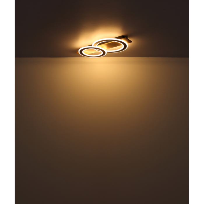 Plafoniera LED Jayden, metal negru mat/maro inchis, 40W, 2000lm, 3000K [3]