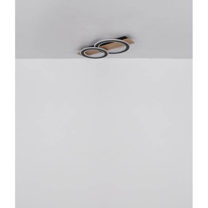 Plafoniera LED Jayden, metal negru mat/maro inchis, 40W, 2000lm, 3000K [4]