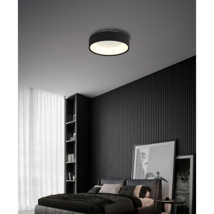 Plafoniera LED Kemp, metal negru mat, acril alb, 45W CCT2700/4000/6000K [2]