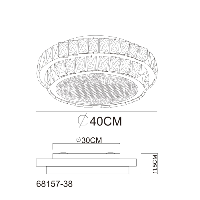 Plafoniera LED Klara, metal cromat, cristale K5 transparente, 38W CCT 2700-6000K [5]