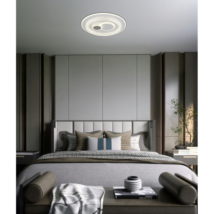 Plafoniera LED Kriswall, metal/acril alb, efect de cristal acrilic transparent, 48W CCT 2700/4000/6000K [4]