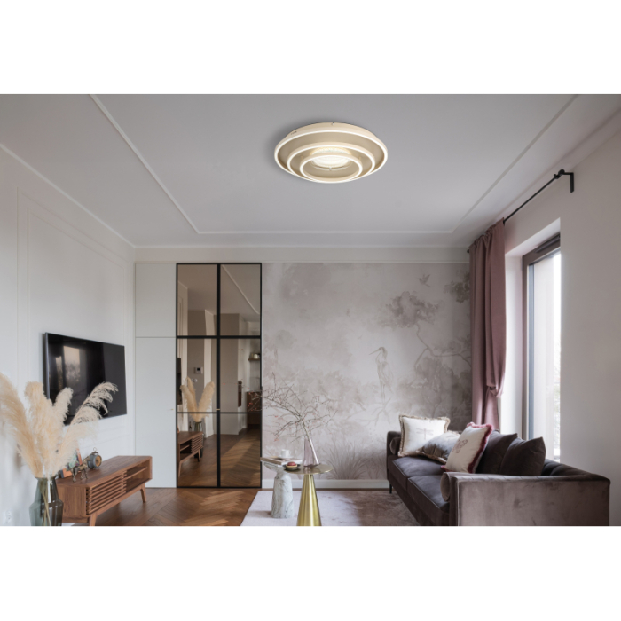 Plafoniera LED Lawanda,  metal/aluminiu de culoare nisip, efect 3D, 40W CCT 3000/4000/6000 K [2]