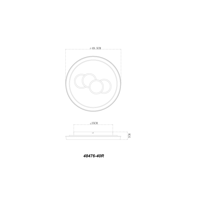 Plafoniera LED Loraine,  metal alb mat, metal auriu mat, plastic transparent cu efect de cristal, acril alb, 40W 3000K [3]