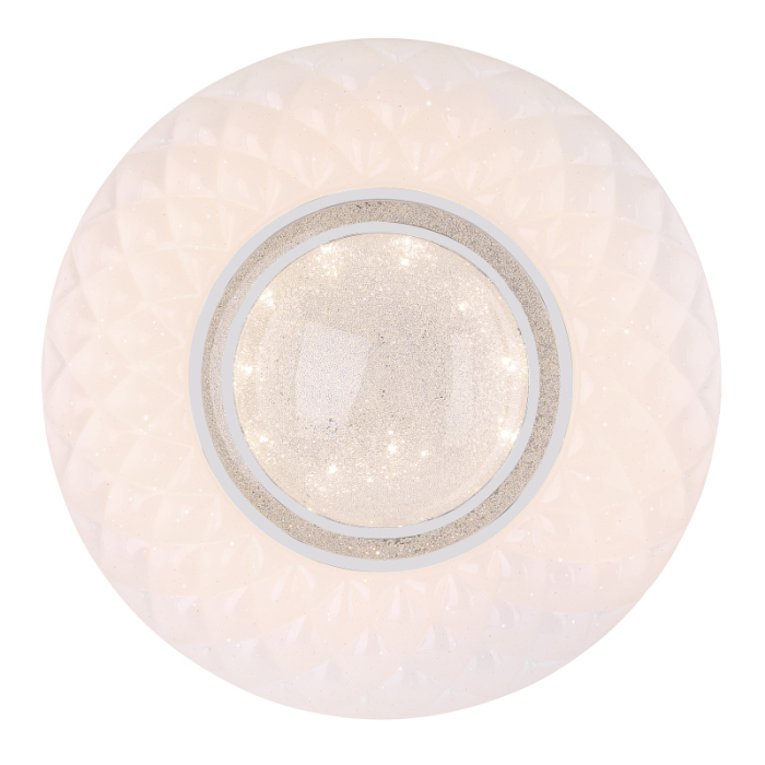 Plafoniera LED Magnifique,  metal alb, crom,acril alb, cristale transparente, decor sparkle, Google Assistant+Alexa, cu control vocal si APP, dimabil, 30W  CCT 3000-6500K [3]