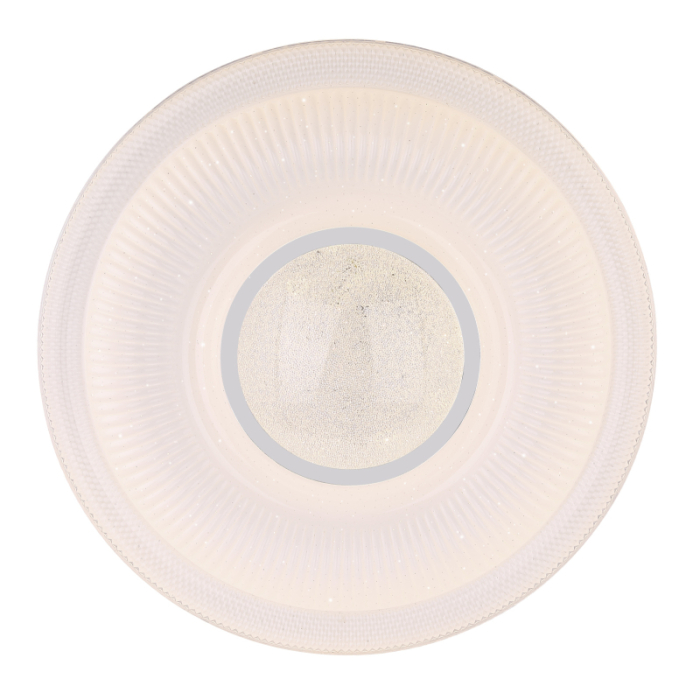 Plafoniera LED Magnifique, metal alb, crom, acril alb, cristale transparente, decor sparkle, Google Assistant+Alexa, cu control vocal si APP, dimabil, 30W CCT  3000-6500K [4]