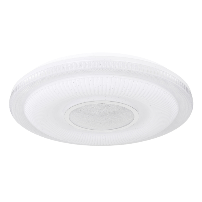 Plafoniera LED Magnifique, metal alb, crom, acril alb, cristale transparente, decor sparkle, Google Assistant+Alexa, cu control vocal si APP, dimabil, 30W CCT  3000-6500K [3]