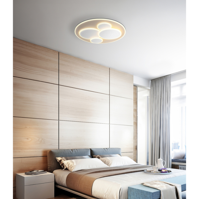 Plafoniera LED Monty, metal alb mat, metal de culoare nisip, acrilic alb, 40W 3000K [2]
