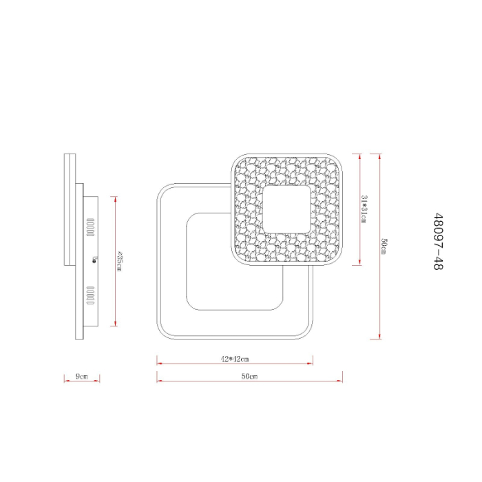 Plafoniera LED Mosaiko, metal alb mat/nisipiu, acril alb, acril transparent, 48W CCT 2700-6000K [6]