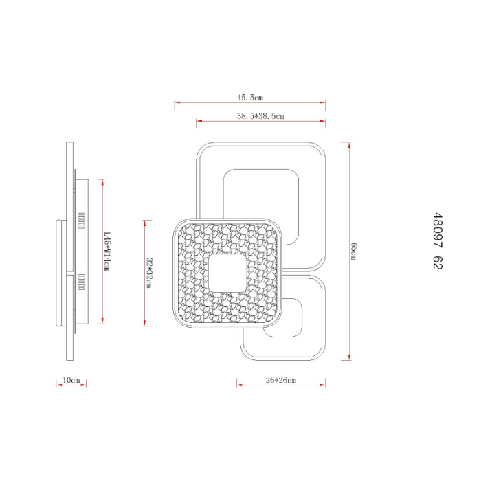 Plafoniera LED Mosaiko, metal alb mat/nisipiu, acril alb, acril transparent, 55W CCT 2700-6000K [6]