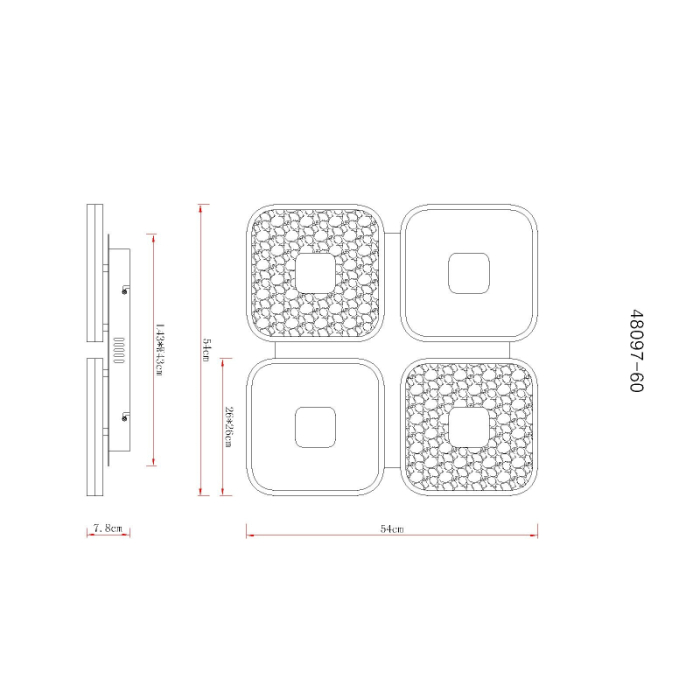 Plafoniera LED Mosaiko, metal alb mat/nisipiu, acril alb, acril transparent, 55W CCT 2700-6000K [6]