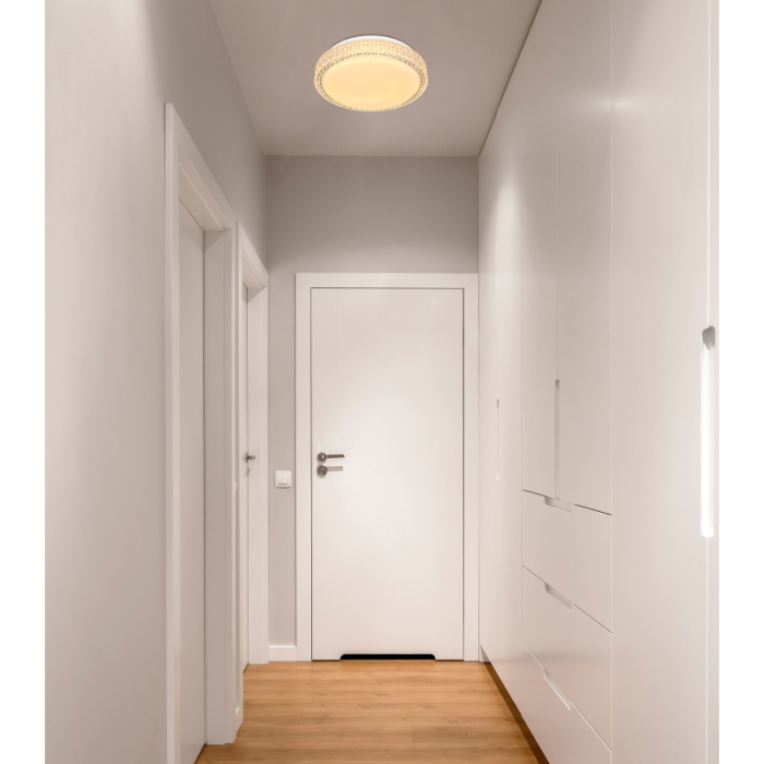Plafoniera LED Ovi, metal alb, acril alb , cristale din plastic transparent, 12W  CCT 3.000-4500-6.500 [2]