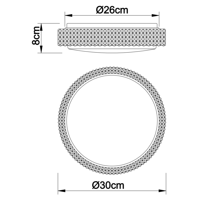 Plafoniera LED Ovi, metal alb, acril alb , cristale din plastic transparent, 12W  CCT 3.000-4500-6.500 [5]