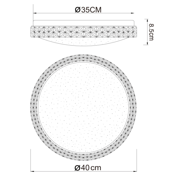 Plafoniera LED Ovi, metal alb, acril alb , cristale din plastic transparent, 22W CCT 3.000-4500-6.500 [5]