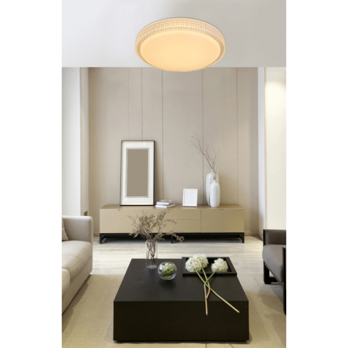 Plafoniera LED Ovi, metal alb, acril alb , cristale din plastic transparent, 22W CCT 3.000-4500-6.500 [2]