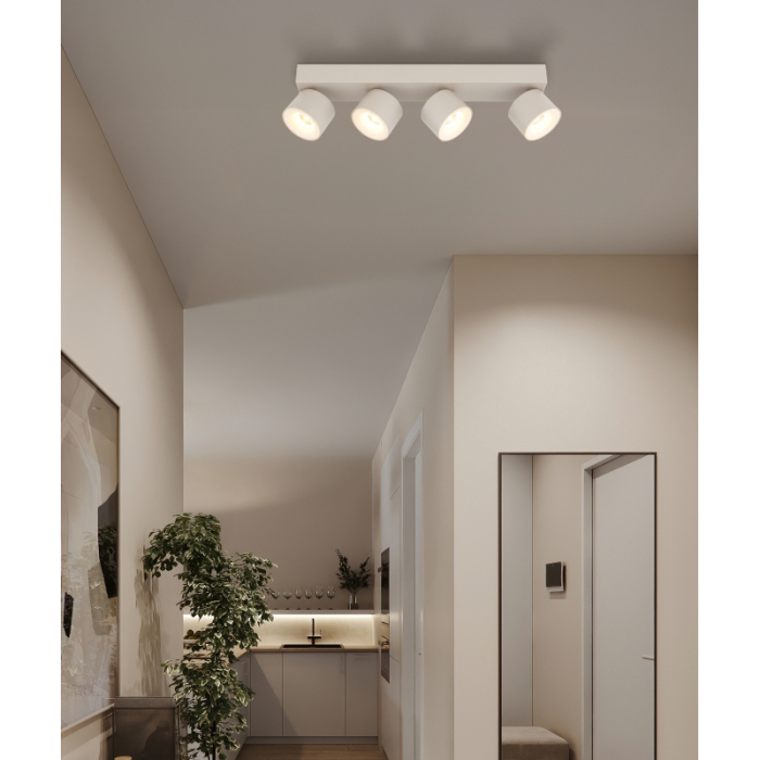 Plafoniera LED Rae, metal de culoare nisip, aluminiu de culoare nisip, plastic alb, 4x6W 3000K [2]
