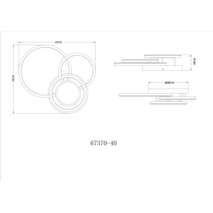 Plafoniera LED Randell, metal alb mat, metal de culoare cafea, plastic de culoare cafea, plastic alb, plastic oglindă cu efect 3D, 40W 3000K [5]