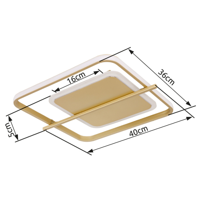 Plafoniera LED Redball, auriu mat, 36W, 3000K [3]