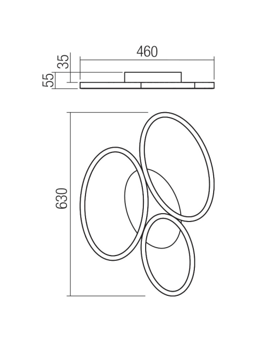 Plafoniera LED Ritmo, auriu mat, LED CCT, 40W, 2463 lumeni, 3000K/4000K, L.63X46 cm [2]