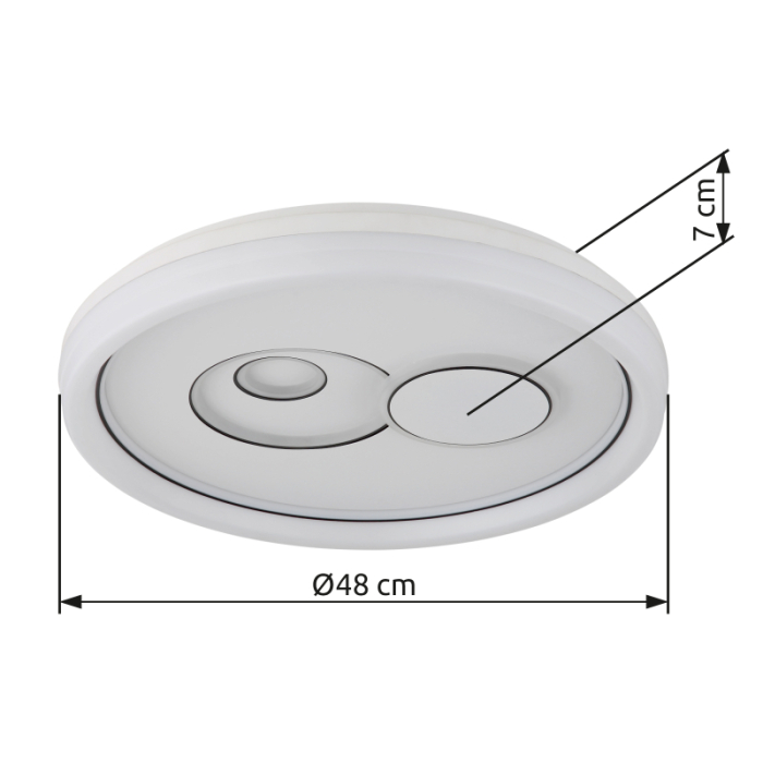 Plafoniera LED Ruiz I, metal alb mat, plastic alb, acril opal, plastic negru, 36W CCT 2700/4000/6000K [4]