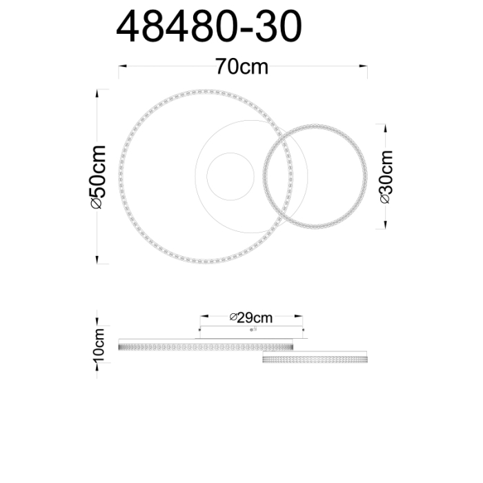 Plafoniera LED Sanford, metal mat de culoarea nisipului, plastic oglindit cu efect 3D, metal mat de culoarea cappuccino, cristale din plastic transparent, 30W 3000K [4]