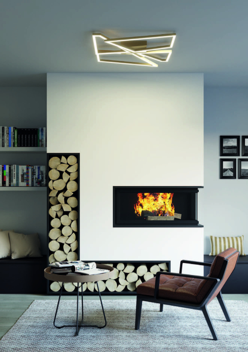 Plafoniera LED Slash, auriu mat, 30w, CCT 3000K/4000K/6000K, D.50X50X8.2 cm [3]