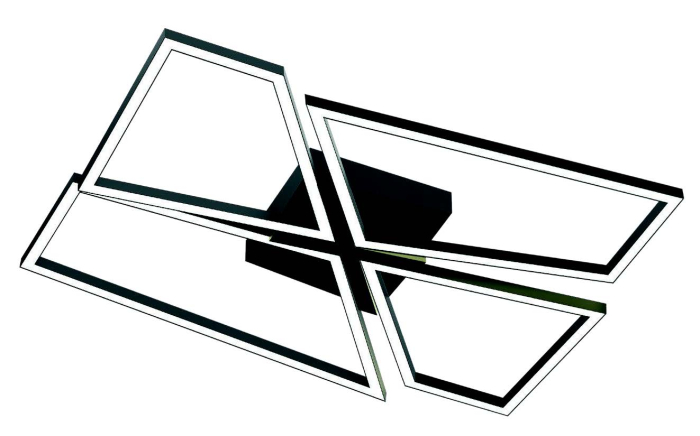 Plafoniera LED Slash, negru mat, 50W, CCT 3000K/4000K/6000K, D.75X75X9.8 cm - SMARTER [1]