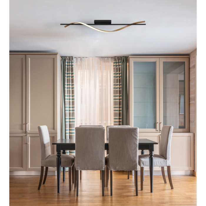 Plafoniera LED Watkins, negru/aurie, 30W 67354D [2]