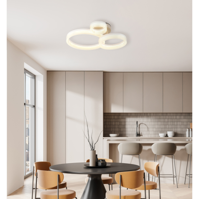 Plafoniera LED Zara, metal alb mat, metal de culoare nisip, plastic alb, plastic transparent, 24W 3000K [2]
