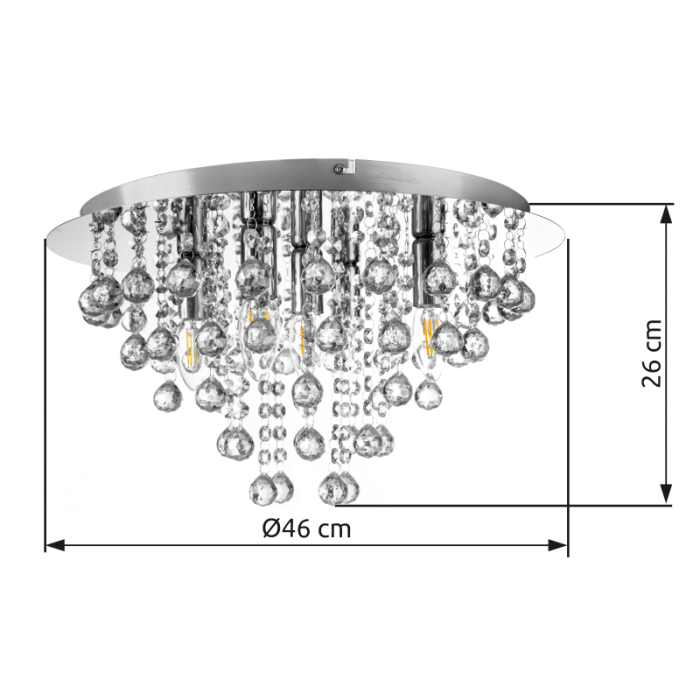 Plafoniera London din metal cromat, 5xE14 [4]