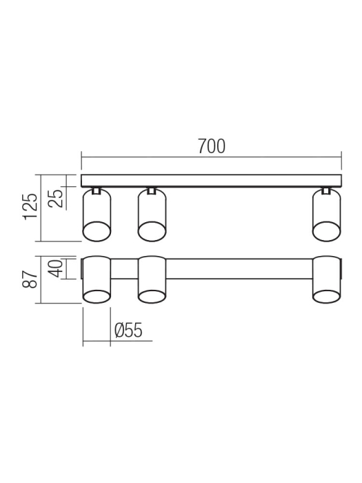 Plafoniera Modi, negru mat, 4XGU10 01-3507 [2]