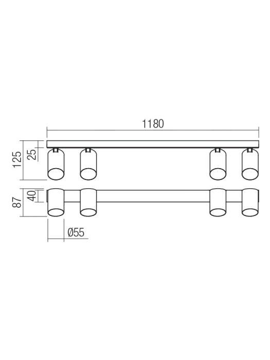 Plafoniera Modi, negru mat, 4XGU10 01-3510 [2]