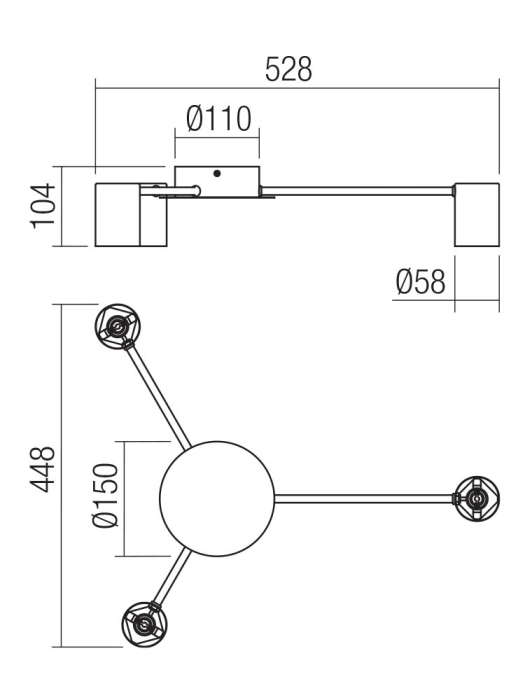 Plafoniera Noa, negru mat, 3x10W GU10, 01-4050 [2]