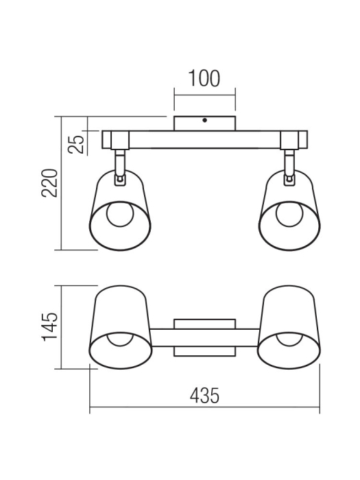 Plafoniera Oaker, metal/lemn, 2x28W E14, 01-3495 [2]