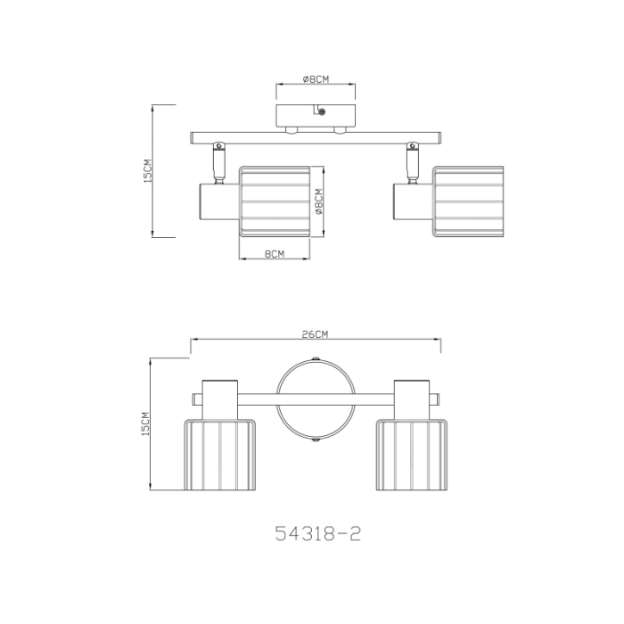 Plafoniera Walton, metal de culoare cafea, sticlă fumurie, 2x E27 [4]