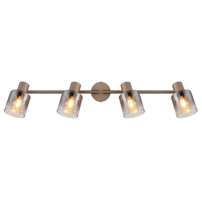 Plafoniera Walton, metal de culoare cafea, sticlă fumurie, 4x E27 [3]