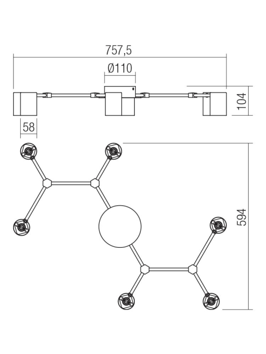 Plafoniera Webb, negru mat, 6x10W GU10, 01-4048 [3]