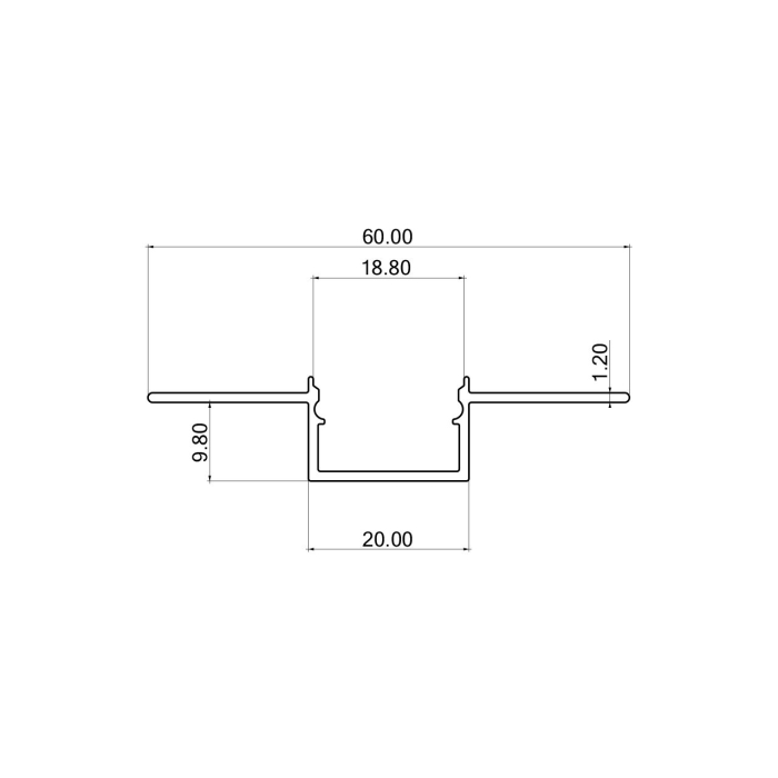 Profil pentru banda led, argintiu, 2m [3]