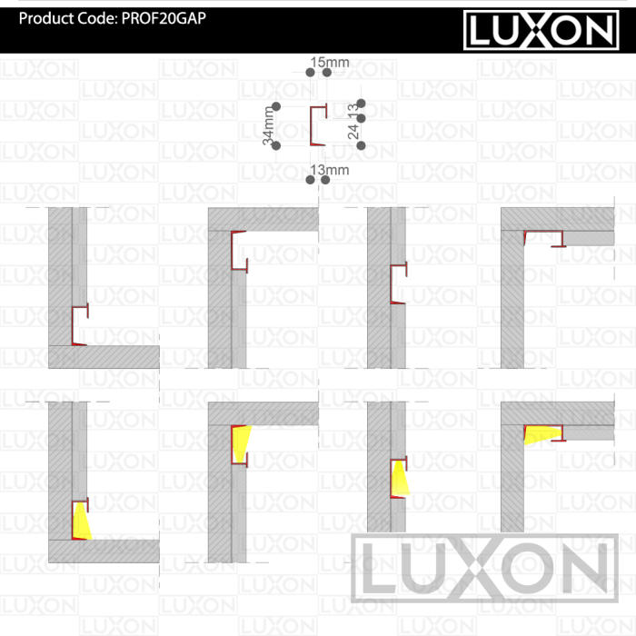 SHADOW GAP WHITE PROFILE 200 CM [3]