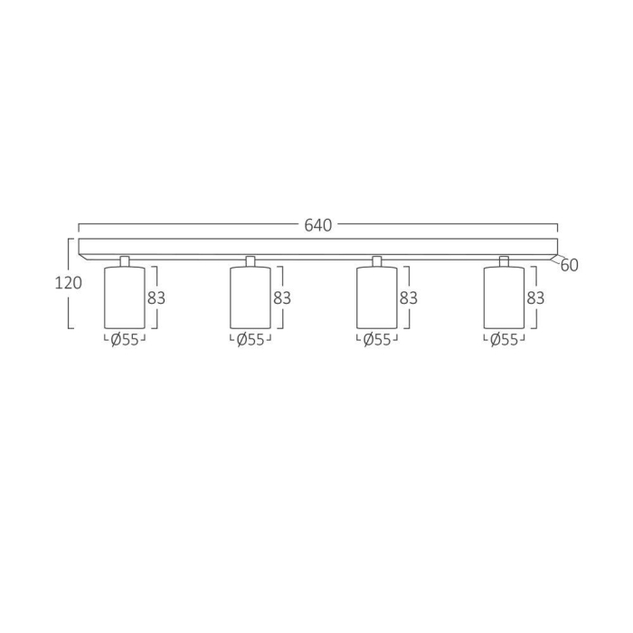 Spot aplicat, alb, 4x35W GU10, BH04-00840 [3]