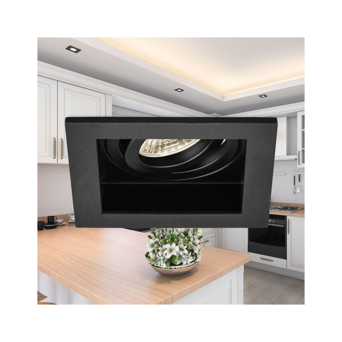 Spot incastrat, negru, 1x35W GU10, BH03-05021 [2]