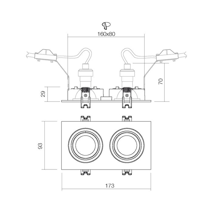 Spot incastrat PT 01, 2x50W GU10, 70393 [2]